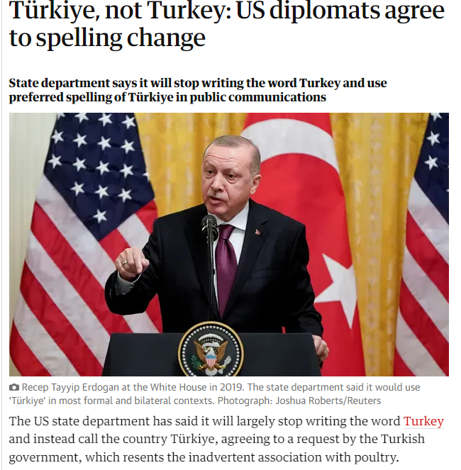 ABD Dışişleri Bakanlığı: Turkey değil Türkiye ifadesi kullanılacak